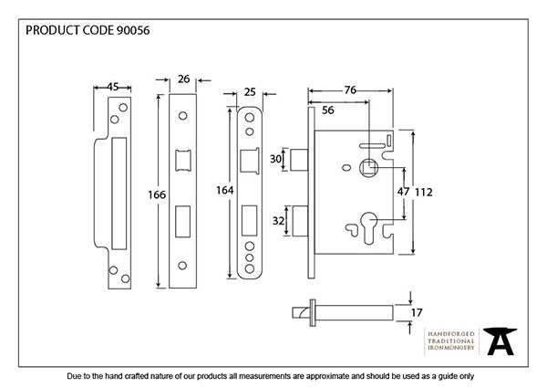 3" Euro Profile Sash Lock