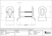 50mm Euro Door Pull (Back to Back Fixings)