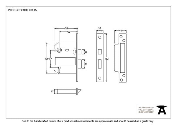 3" Lever BS Sash Lock