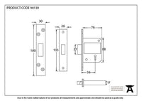 3" BS 5 Lever Deadlock Keyed to Differ