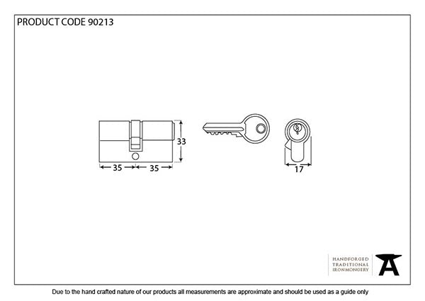 5 Pin Euro Cylinder 35/45 Keyed to differ