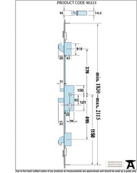 44mm SS French Door Multipoint Lock Kit