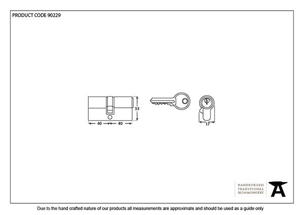 6 Pin Euro Cylinder 40/40 Keyed to differ