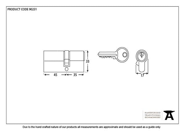 6 Pin Euro Cylinder 35/45 Keyed-alike