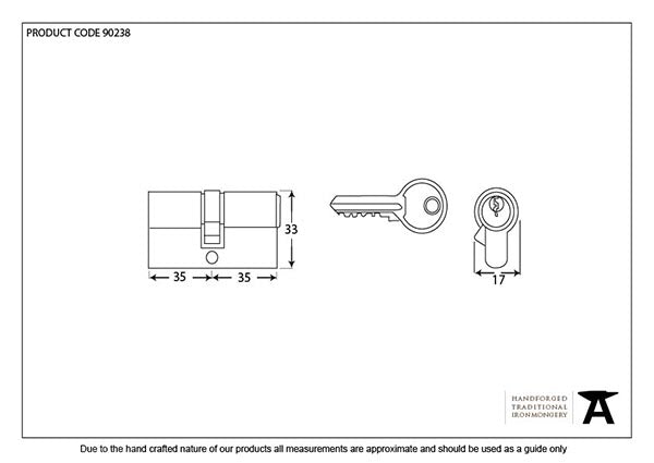 6 Pin Euro Cylinder 35/35 Keyed-alike