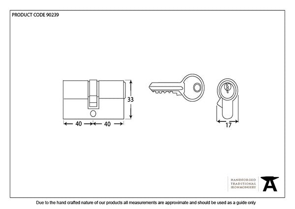 6 Pin Euro Cylinder 40/40 Keyed-alike