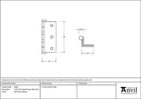 2 ½" Self-Coloured Brass Stormproof Hinge 1951 (pair)