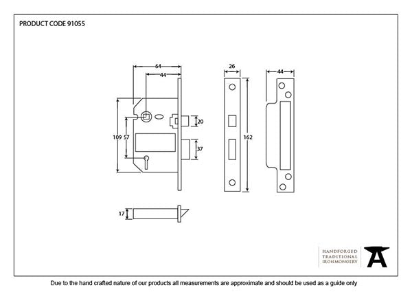 2 ½" Lever BS Sash Lock