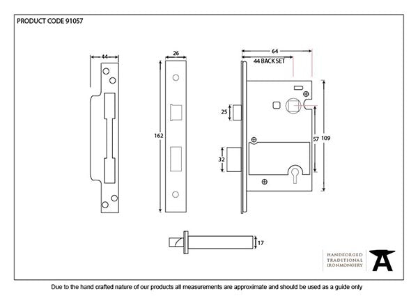 2 ½" 5 Lever Heavy Duty BS Sash Lock