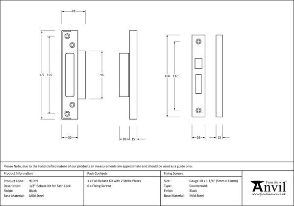 ½" Rebate Kit for Sash Lock