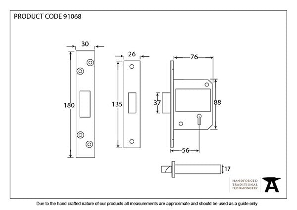 3" Keyed Alike BS 5 Lever Deadlock