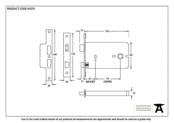 6" Horizontal 5 Lever Sash Lock