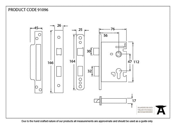 3" Euro Profile Sash Lock