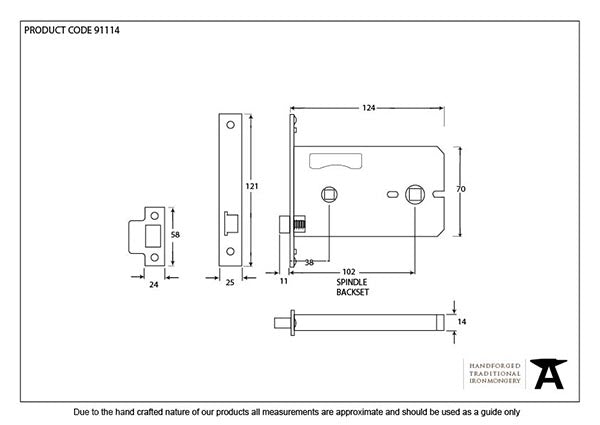 5" Horizontal Bathroom Lock