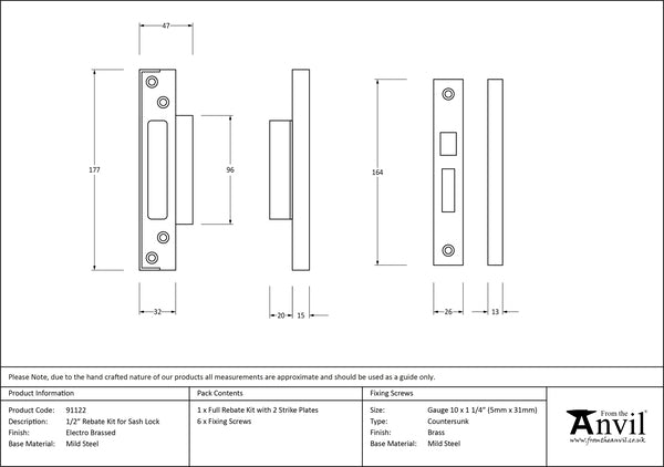 ½" Rebate Kit for Sash Lock