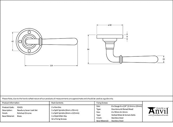 Newbury Lever on Rose Set (Sprung)