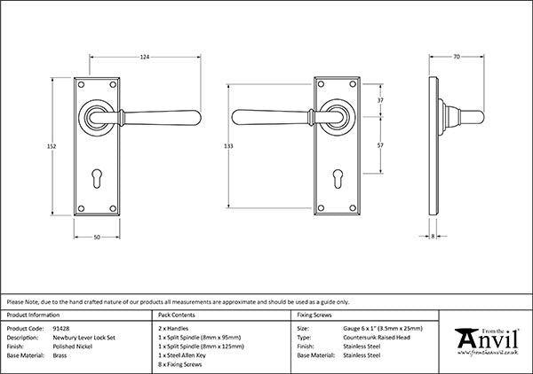 Newbury Lever Lock Set