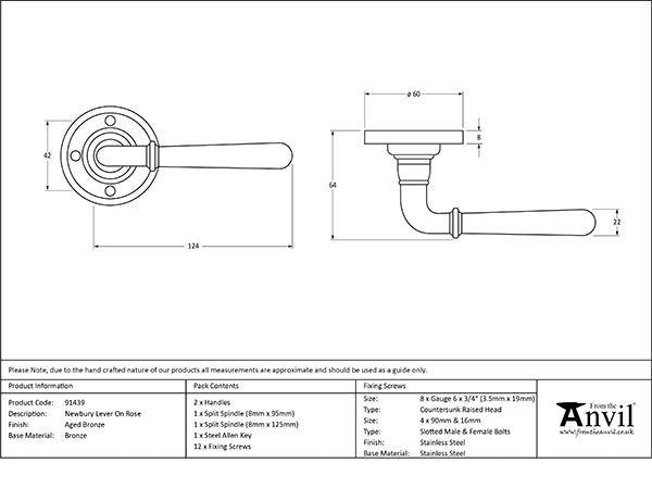 Newbury Lever on Rose Set (Sprung)