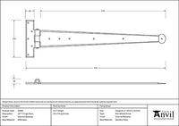 22" Penny End T Hinge (pair)