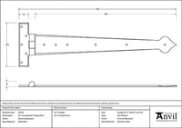 22" Arrow Head T Hinge (pair)