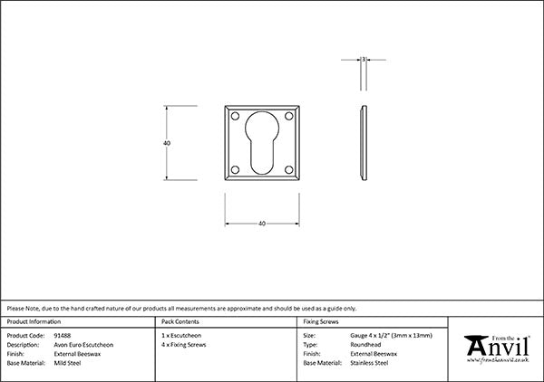 Avon Euro Escutcheon