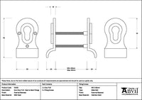 50mm Euro Door Pull (Back to Back Fixings)