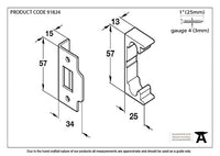 ½" Rebate Kit for Tubular Mortice Latch