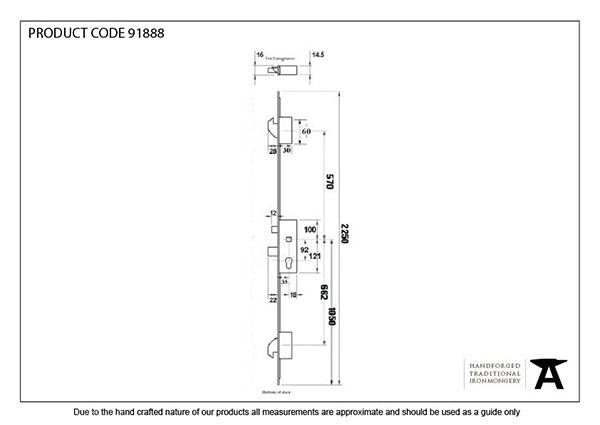 35mm SS Backset Hook 3 Point Door Lock