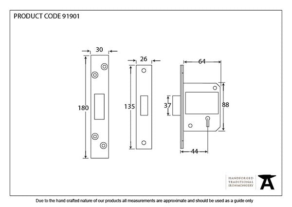 2½" BS 5 Lever Deadlock Keyed Alike