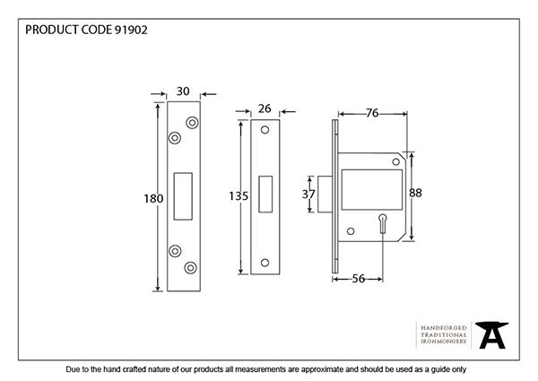 3" Keyed Alike BS 5 Lever Deadlock