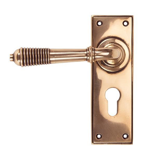 Reeded Lever Euro Lock Set