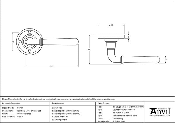 Newbury Lever on Rose Set (Sprung)