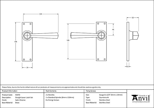 Straight Lever Latch Set