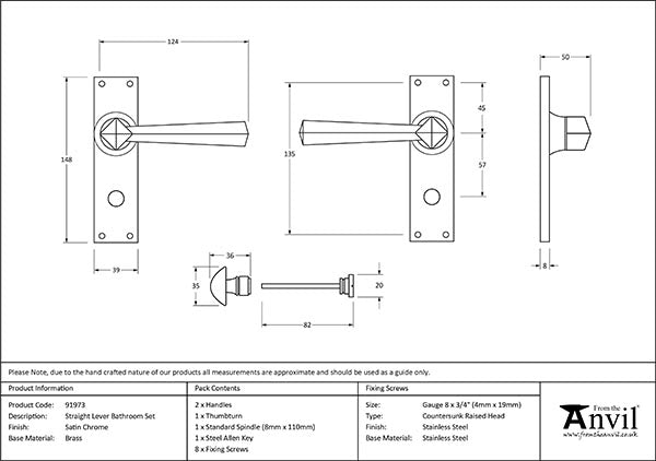 Straight Lever Bathroom Set