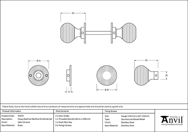 Heavy Beehive Mortice/Rim Knob Set