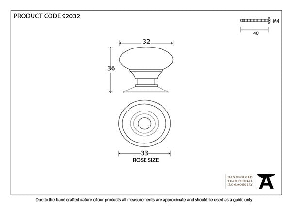 32mm Mushroom Cabinet Knob