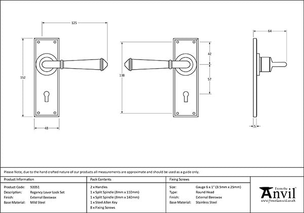 Regency Lever Lock Set