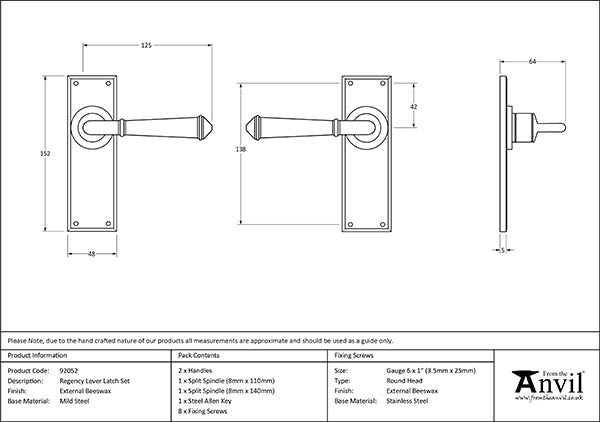 Regency Lever Latch Set