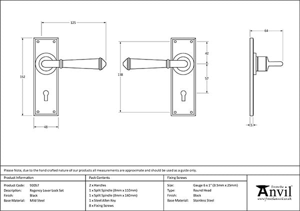 Regency Lever Lock Set