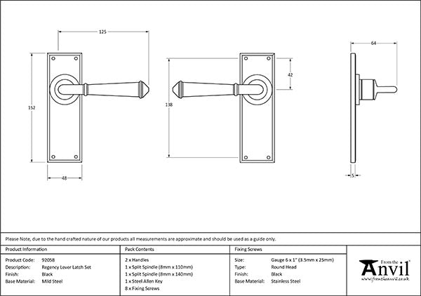 Regency Lever Latch Set