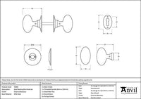 Oval Mortice/Rim Knob Set