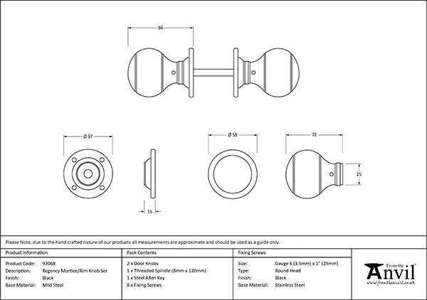 Regency Mortice/Rim Knob Set