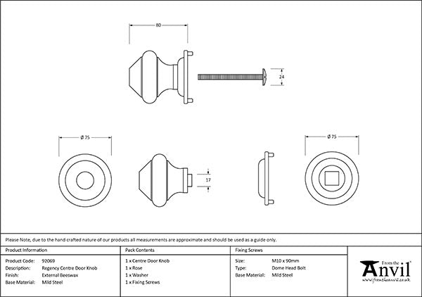 Regency Centre Door Knob