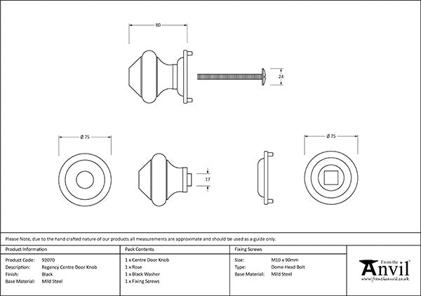 Regency Centre Door Knob