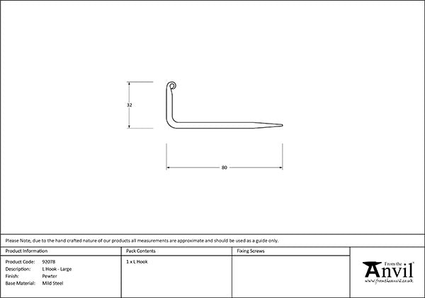 Large L Hook