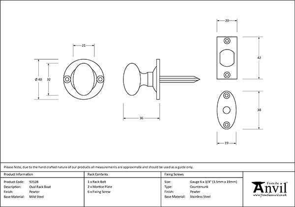 Oval Rack Bolt