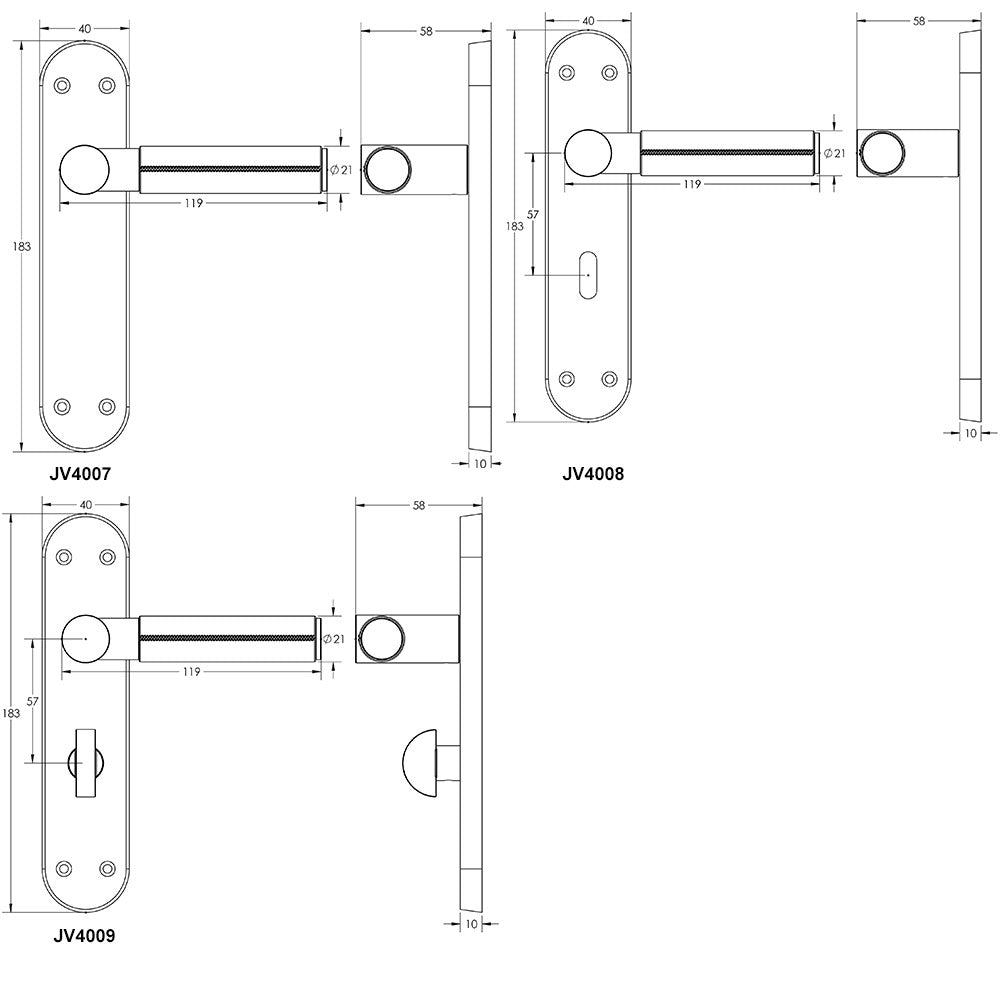 Ascot Suite Lever on Plate Black Leather