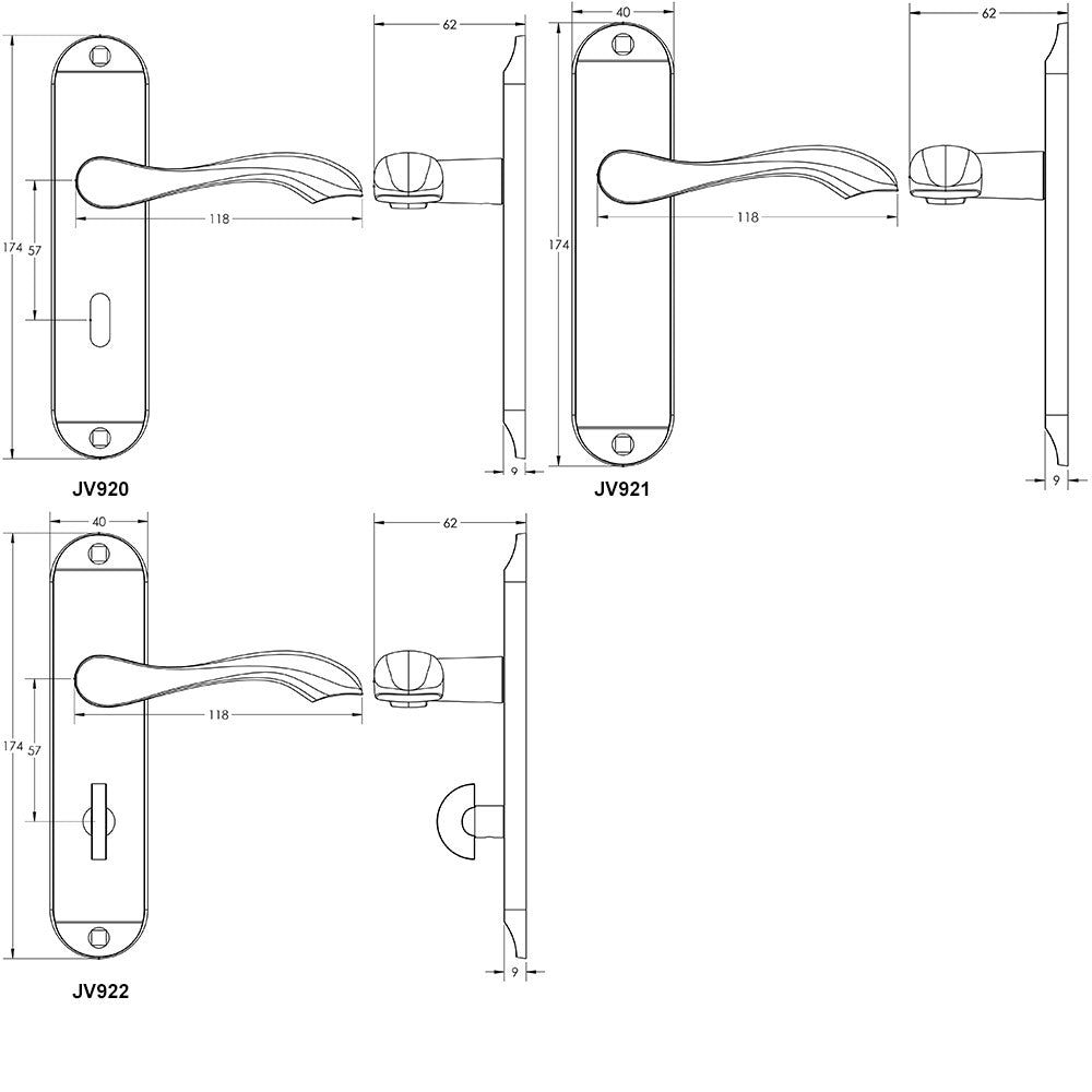 Broadway Suite Lever on Plate