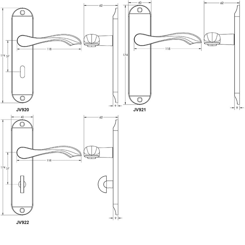 Broadway Suite Lever on Plate