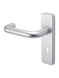 19mm Dia Aluminium Safety Return Lever Handle on Plate 150mm x 40mm  - Lever  Key